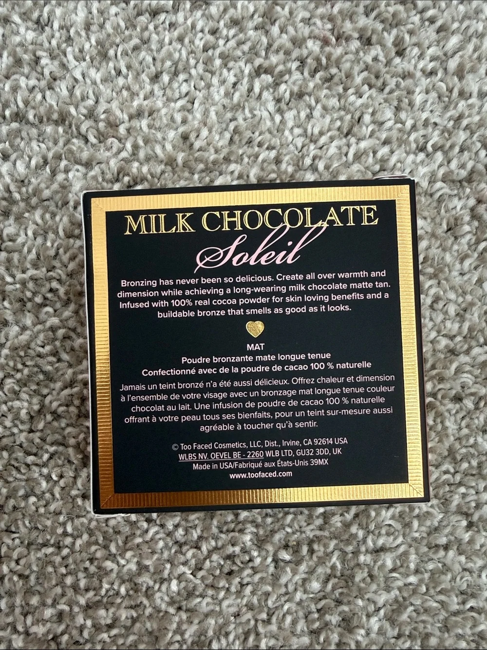Too Faced Milk Chocolate Soleil Bronzer Compact in Brown & Gold